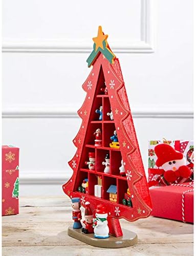N-márka Karácsonyi Díszek Fából készült karácsonyfa Kreatív Jelenet Elrendezés Díszek Három-Dimenziós Piros Karácsonyi Asztal