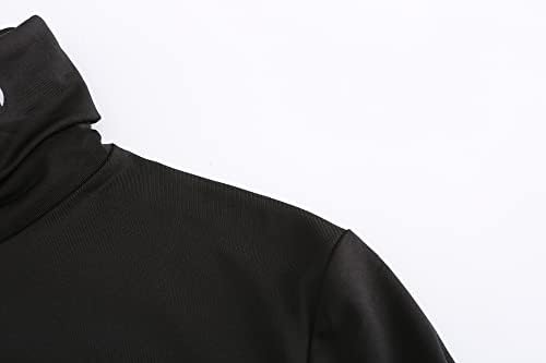SSLR-Termikus-shirt-Nők-Garbós, Hosszú Ujjú Felsők Fleece Bélelt Téli Slim Felszerelt Mock Nyak alsó Réteg