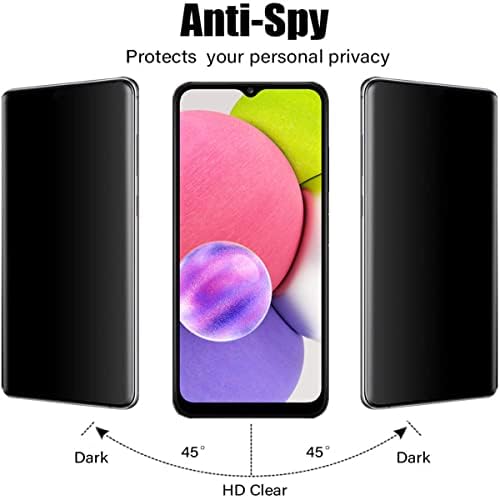 VIESUP Samsung Galaxy A03S (2022) Anti-spy képernyővédő fólia - Adatvédelmi Képernyő Temered Üveg, [2Pack] Könnyen Telepíthető