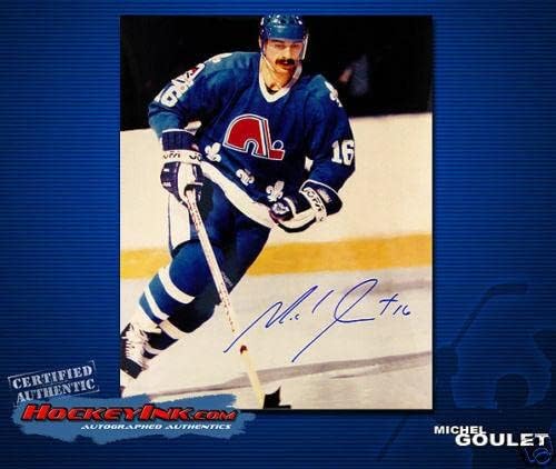 MICHEL GOULET Aláírt Quebec Nordiques 8 X 10-70043 - Dedikált NHL-Fotók