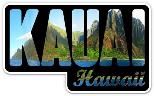 Kauai a Hawaii-Matricák - 2 Csomag 3 Matricák - Vízhatlan Pvc Autó, Telefon, Víz, Üveg, Laptop - Kauai Sziget Matricák (2