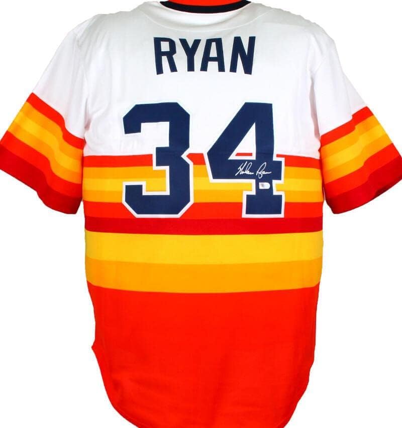 Nolan Ryan Dedikált Houston Astros Nike Szivárvány Jersey-AIV Hologram *Ezüst - Dedikált MLB Mezek