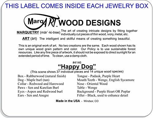 MarqArt Wood Art Kutya Doboz - Kézzel USA - Páratlan Minőségű, Egyedi, Nincs Két egyforma - Eredeti Munka a Fa-Art (4146
