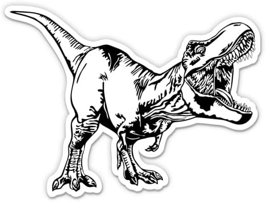 T-Rex Dinoszaurusz Matrica - 3 Laptop Matrica - Vízhatlan Pvc Autó, Telefon, Víz, Üveg - Trex Matrica
