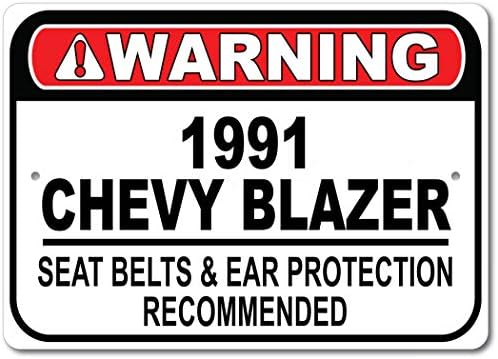 1991-ben 91 Chevy Blazer biztonsági Öv Ajánlott Gyors Autó Alá, Fém Garázs Tábla, Fali Dekor, GM Autó Jel - 10x14 cm
