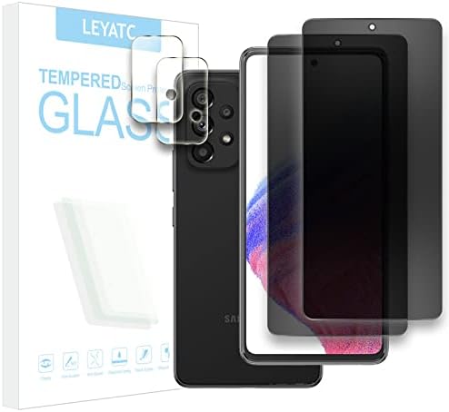 [2+2 Csomag] 2Pack Adatvédelmi képernyővédő fólia Samsung Galaxy A53+2Pack Kamera Lencséjét Védő, Adatvédelmi Edzett Üveg
