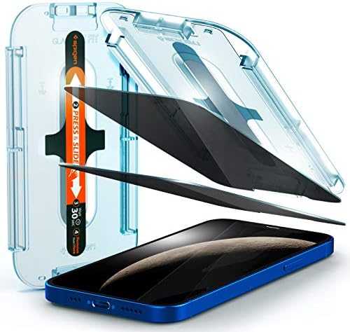 Spigen Edzett Üveg kijelző Védő fólia [GlasTR EZ FIT - Adatvédelmi] Tervezték iPhone 12 / iPhone 12 Pro - 2 Pack