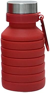 Aufmer Kültéri Nagy Kapacitású Üveg Vizet, 550 ml Összecsukható, Hordozható Palack, Szilikon Sport Üveg Kemping, Utazás (Piros)