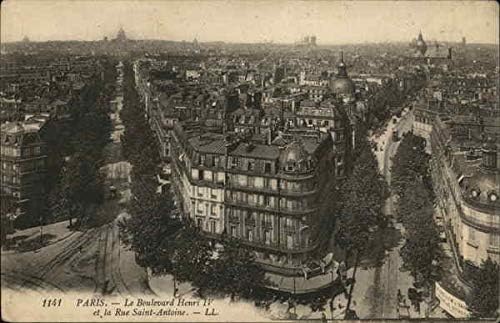 A Le Boulevard Henri V et la Rue Saint-Antoine, Párizs, Franciaország Eredeti Antik Képeslap