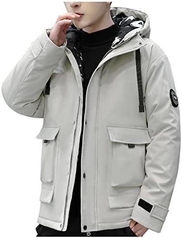 ZDFER Téli Kabát Férfi Férfi Kabát a Csuklyás Plus Size Alkalmi Melegítő egyszínű Sportos Meleg Outwear