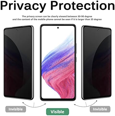 Miimall (2 Csomag) Kompatibilis Samsung Galaxy A53 5G Adatvédelmi képernyővédő fólia, 9H Nehéz Anti-Semmiből Anti-Spy Anti-Kukkoló