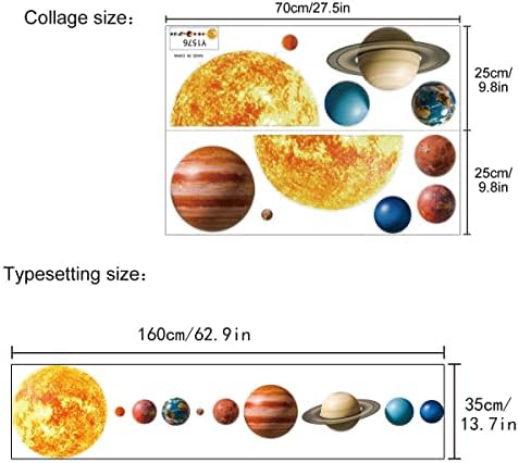 Bolygók Fali Matricák Naprendszer Fali Matricák Gyerek Szoba Játszószoba lakberendezés