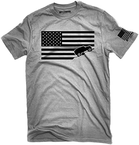 Amerikai Zászló Offroad Póló Ash Szürke Készült az USA-ban a t-Shirt Tökéletes 4x4 Tulajdonosok