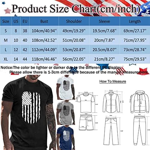 BEUU Hazafias T-shirt Mens, Vintage bajba jutott Amerikai Zászlós Póló Nyári Függetlenség Napja Sleeve Tee Maximum