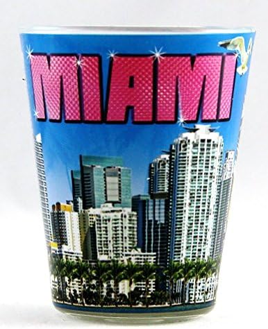 Miami, Florida Kék Színes Kollázs Pohár ctm