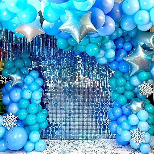 Baba Kék Csillámos Fal Hátteret Panelek Függetlenség Napja - 24 Db Négyzet Sequin falpanelek Glitter Fél Hátteret, Fali Dekoráció