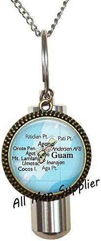 AllMapsupplier Divat Hamvasztás Urna Nyaklánc Guam térkép Urna,Guam térkép Hamvasztás Urna Nyaklánc Guam Hamvasztás Urna