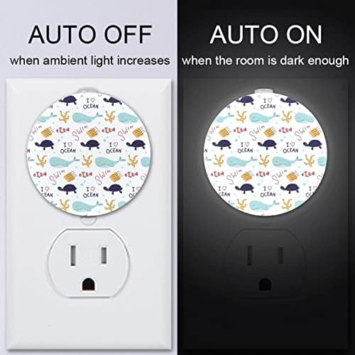 2 Csomag Plug-in Éjjeli LED-es Éjszakai Fény, az Alkonyat-hogy-Hajnal Érzékelő Gyerek Szoba, Gyerekszoba, Konyha, Tenger