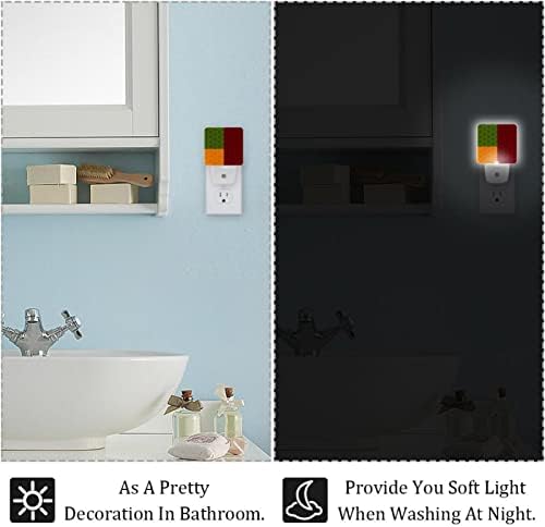 2 Csomag Plug-in Éjjeli LED-es Éjszakai Fény Minta Puzzle, Alkonyat-hogy-Hajnal Érzékelő Gyerek Szoba, Fürdőszoba, Gyerekszoba,