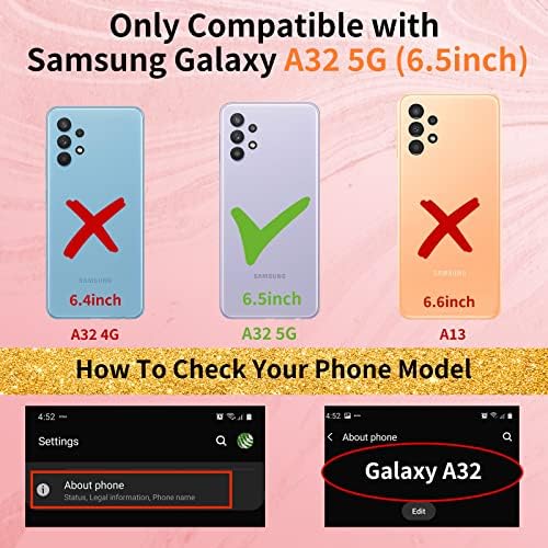 Shorogyt Szív tok Samsung Galaxy A32 5G (Nem Illik 4G) 6.5 Inch Nők Aranyos Esztétikai Szerelmes Szívek Minta Lányok Fekete-Arany