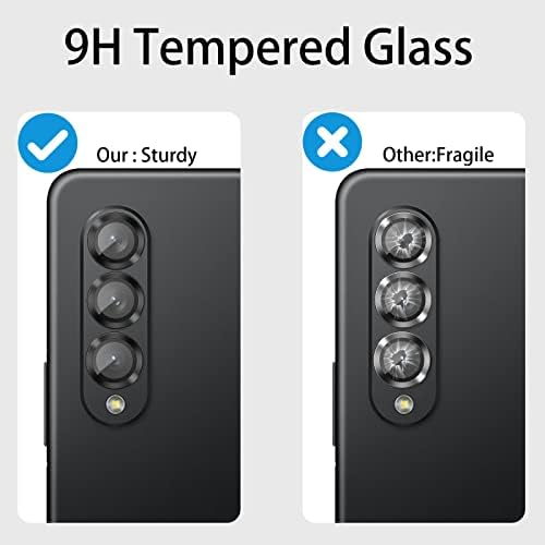 iKopink Kamera Lencséjét Védő Samsung Galaxy Z Fold 4, 9H Edzett Üveg Kamera Védő, [Frissítve] Egyéni Anti Karcolás Fém Edzett