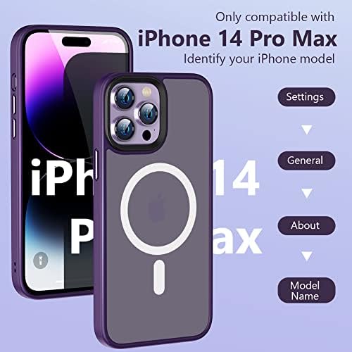 [2 1] Mágneses tok Tervezett iPhone 14 Pro Max az Esetben a [Lila Mag Biztonságos Töltőt Tartalmazza] Kompatibilis MagSafe,