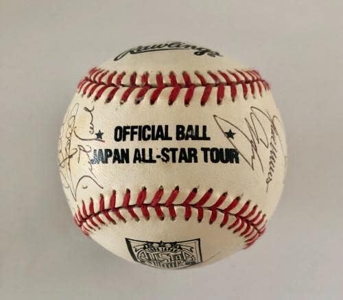 1996 MLB JAPÁN All Star Tour aláírt labdát 23-szigma-Kötések/P. Martinez SZÖVETSÉG LEVELET - Dedikált Baseball