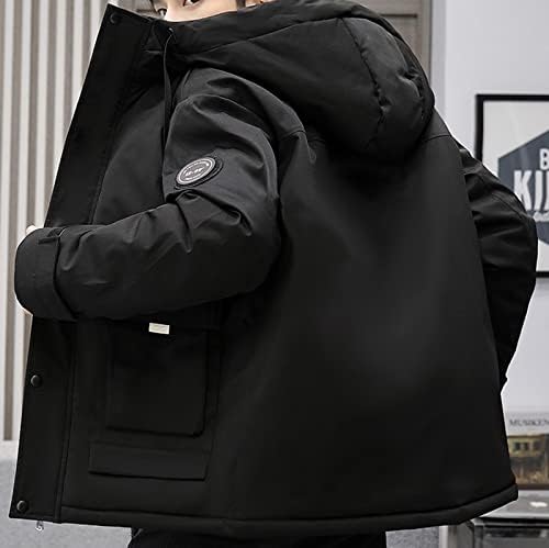 ZDFER Téli Kabát Férfi Férfi Kabát a Csuklyás Plus Size Alkalmi Melegítő egyszínű Sportos Meleg Outwear