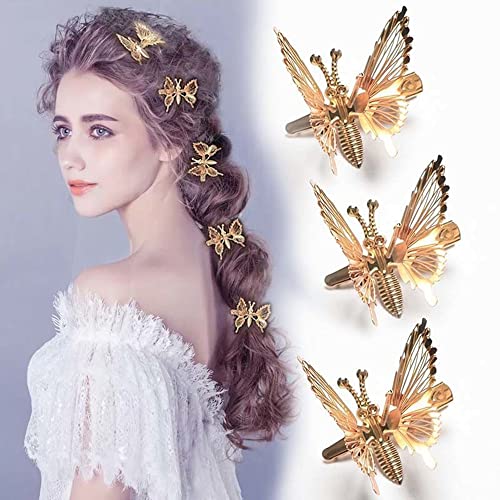 Pillangó Haj Klipek A Lányok, 10 db mozog a pillangó hajcsat Mori lány fém haj kártya，Aranyos Aranyos Pillangó Haj Kiegészítők,Lányok