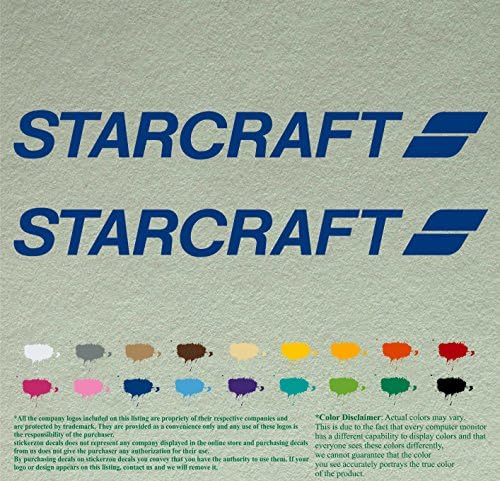 Pár 12 Starcraft Kompatibilis Csere Matricák Vinyl Matricák *Kék* Vinyl Matricák Hajó Külső Motor Készlet 2