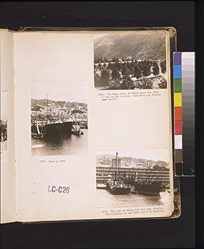 HistoricalFindings Fotó: Frank G. Asztalos,1923,Temetőben,Domboldalon,a Hajók a Kikötőben,Genoa,Olaszország,Temető