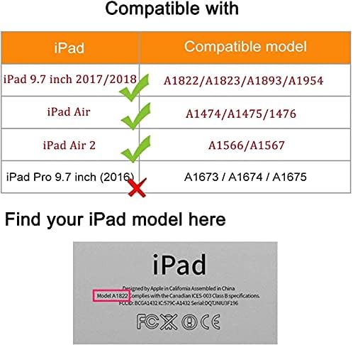 Tok iPad 9.7 5./ 6 Gen (2017/2018)/ iPad 2/ Levegő 1-360 Fokos Forgatható, Több látószöget Folio Stand Esetben az Auto Sleep/Wake