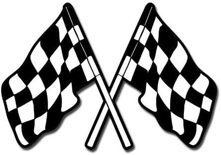 LPF USA Kettős Kockás Zászló Matrica (Matrica nascar Autóverseny)