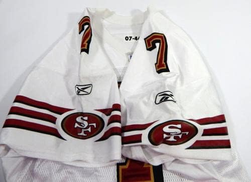 2007-ben a San Francisco 49ers Drew Olson 7 Játék Kiadott Fehér Jersey 44 DP35662 - Meccs Használt Mezek