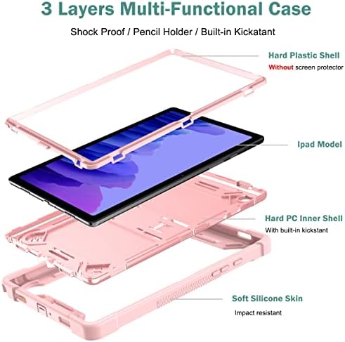 Tablet hátlap Kompatibilis A Samsung Galaxy Tab A7 10.4-Es 2020-ig SM-T500/T505/T507 védőburkolat Masszív Strapabíró Állvány