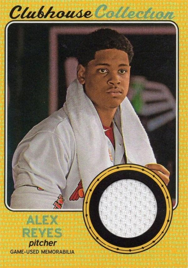 Alex Reyes játékos kopott jersey-i javítás baseball kártya (St. Louis Cardinals) 2017 Topps Klubház Gyűjtemény CCRAR Arany