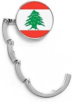 Libanon Nemzeti Zászló Ázsiai Ország Táblázat Horog Díszes Csattal Kiterjesztését Összecsukható Fogas