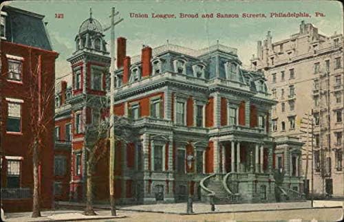 Uniós Liga, Széles, Sanson Utcán, Philadelphia, Pennsylvania PA Eredeti Antik Képeslap