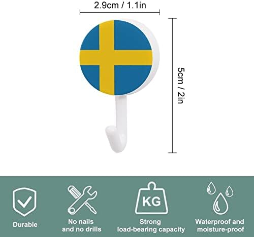 Svédország Lobogója 10 Db Műanyag Kampó Aranyos Fal Horgok Kulcs Kampó Haza Konyha Dekor Ajtó