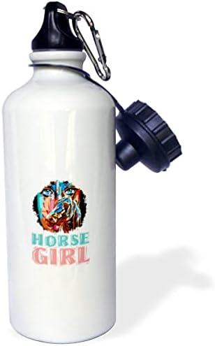 3dRose Egy lány, nő arcát, majd egy ló - Ló-lány, elegáns, színes... - Víz Palackok (wb-370928-1)