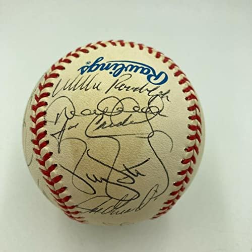 1998-ban a New York Yankees World Series Champs Csapat Aláírt Baseball Derek Jeter SZÖVETSÉG - Dedikált Baseball