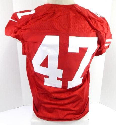 2014-ben a San Francisco 49ers Marcus Cromartie 47 Játék Kiadott Piros Mez 44 DP35598 - Aláíratlan NFL Játék Használt Mezek