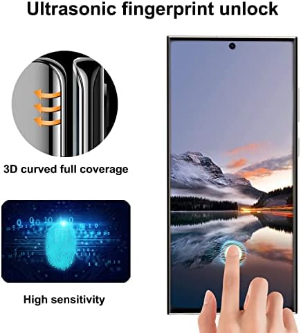 [2 Csomag] Samsung Galaxy S23 Ultra Screen Protector, S23 Ultra 9H Edzett Üveg kijelző Védő fólia, S23 Ultra Screen Protector