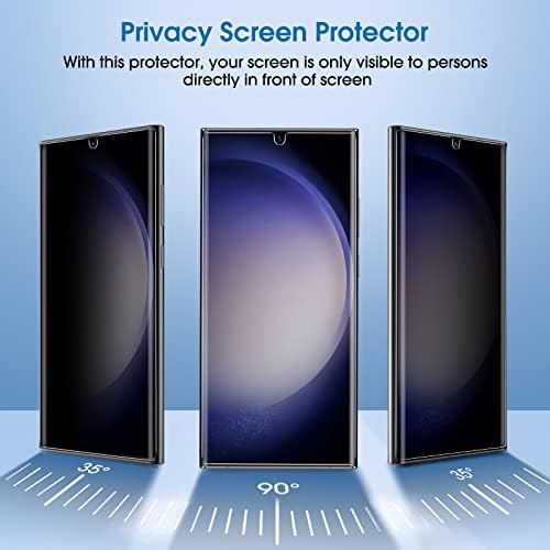 amFilm (2 Csomag Kompatibilis a Samsung Galaxy S23 Ultra Adatvédelmi Képernyő Védő Rugalmas Bőr 5G 6.8 inch, Ujjlenyomat-AZONOSÍTÓ