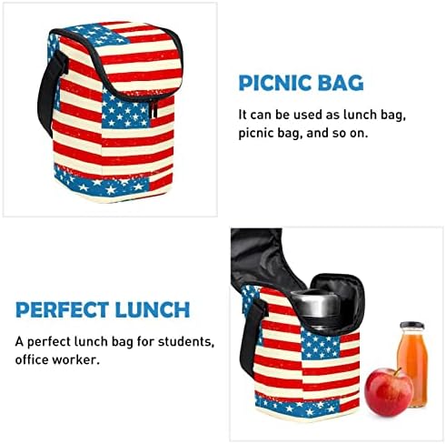 GUEROTKR Ebéd Bag Nők,uzsonnás Doboz, a Férfiak számára,a Férfi uzsonnás Doboz,Retro Amerikai Zászló mintás
