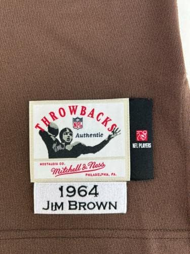 Jim Brown Aláírt HOF 71 Hiteles Mitchell Ness 1964 TB Jersey Radtke Szövetség Levelet - Dedikált NFL Mezeket