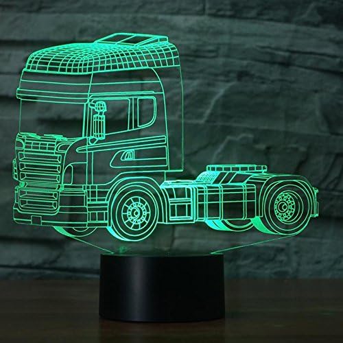 3D-s Teherautó, Traktor Éjszakai Fény Érintse meg a Kapcsoló Táblázat Asztal Optikai Illúzió, Lámpák 7 színváltó LED Lámpák